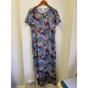 lei palm hawaiian maxi dress size M